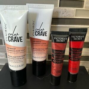Beauty lot of 4 items hair colors tried but new vs lip glosses new